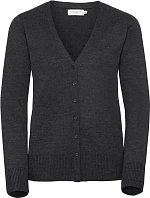 Russell Athletic 715F Dámský pletený cardigan s výstřihem do V 11.715F charcoal marl Russell Athletic 715F Dámský pletený cardigan s výstřihem do V 11.715F charcoal marl