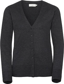 Russell Athletic 715F Dámský pletený cardigan s výstřihem do V 11.715F charcoal marl
