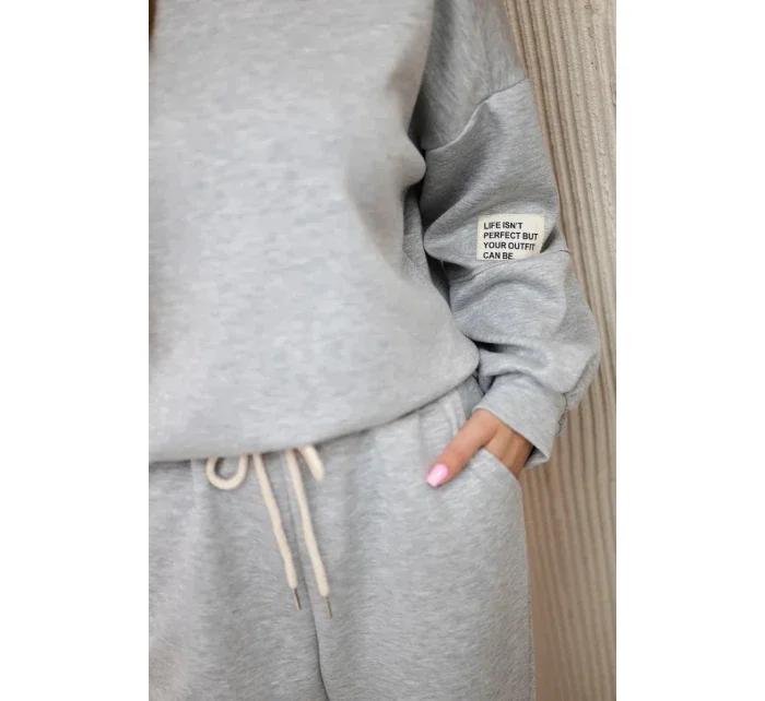 Viskózový komplet teplákové + kalhoty světle šedá Viskózový komplet teplákové + kalhoty světle šedá