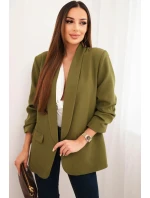 Sako s klopami elegantní olivově zelené Sako s klopami elegantní olivově zelené