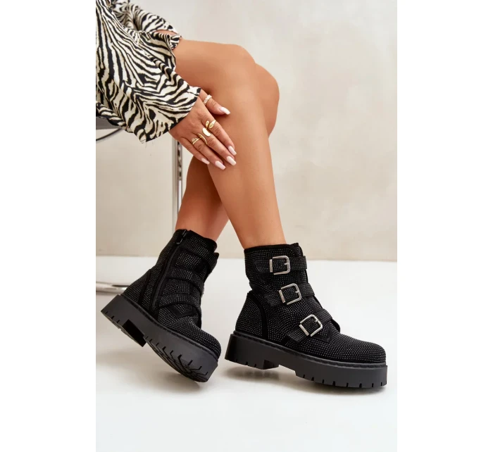 Zateplené Dámské Kotníkové Boty s Ozdobou Černé Ciascia Zateplené Dámské Kotníkové Boty s Ozdobou Černé Ciascia