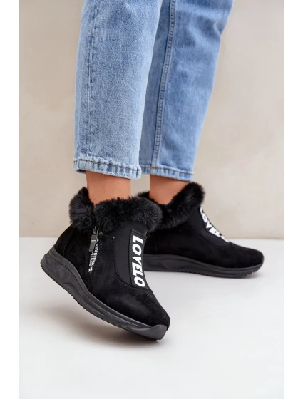 Dámské kotníkové tenisky s kožíškem černé Zeriana Dámské kotníkové tenisky s kožíškem černé Zeriana