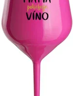 MÁMA POTŘEBUJE VÍNO - růžová nerozbitná sklenice na víno 470 ml