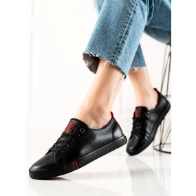 Pěkné dámské černé  tenisky bez podpatku