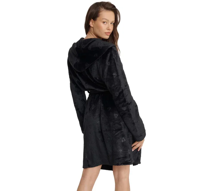 Dámský župan model 20850518 Glossy black - Henderson Dámský župan model 20850518 Glossy black - Henderson