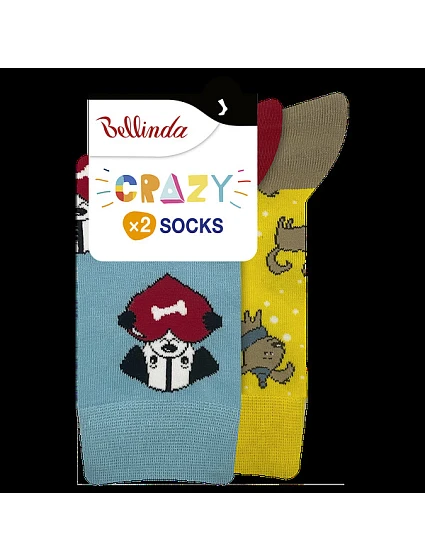 Veselé ponožky 2 páry CRAZY SOCKS 2x - BELLINDA - oranžová Veselé ponožky 2 páry CRAZY SOCKS 2x - BELLINDA - oranžová