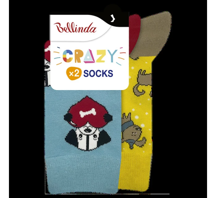 Veselé ponožky 2 páry CRAZY SOCKS 2x - BELLINDA - světle modrá
