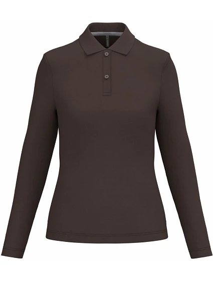 Kariban K 244 Dámské piqué polo s dlouhým rukávem 20.K244 chocolate Kariban K 244 Dámské piqué polo s dlouhým rukávem 20.K244 chocolate