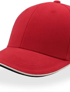 Atlantis Headwear Pilot Piping Sandwich 6 panelová broušená sandwich kšiltovka 33.0502 red/white