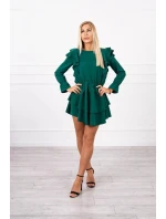 Šaty se model 20753767 volány tmavě zelené - K-Fashion