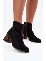 Kožené semišové dámské na podpatku  Černé model 21714671 - Maciejka