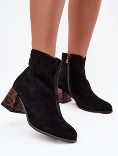 Kožené semišové dámské na podpatku  Černé model 21714671 - Maciejka