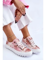 Módní nízké tenisky Big Star LL274044 růžovo-béžová Módní nízké tenisky Big Star LL274044 růžovo-béžová