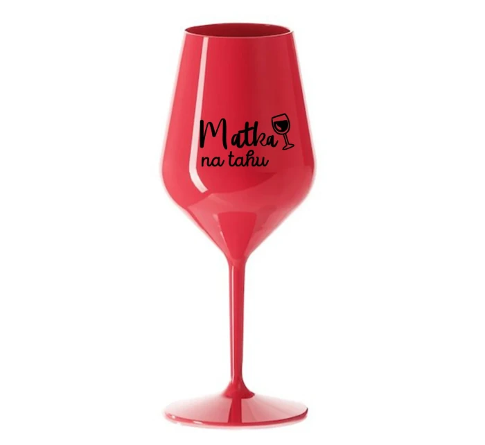MATKA NA TAHU - červená nerozbitná sklenice na víno 470 ml