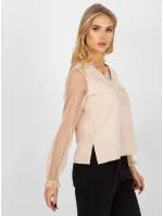 Dámská halenka LK BZ 506666 1.66P Béžová - FPrice Dámská halenka LK BZ 506666 1.66P Béžová - FPrice