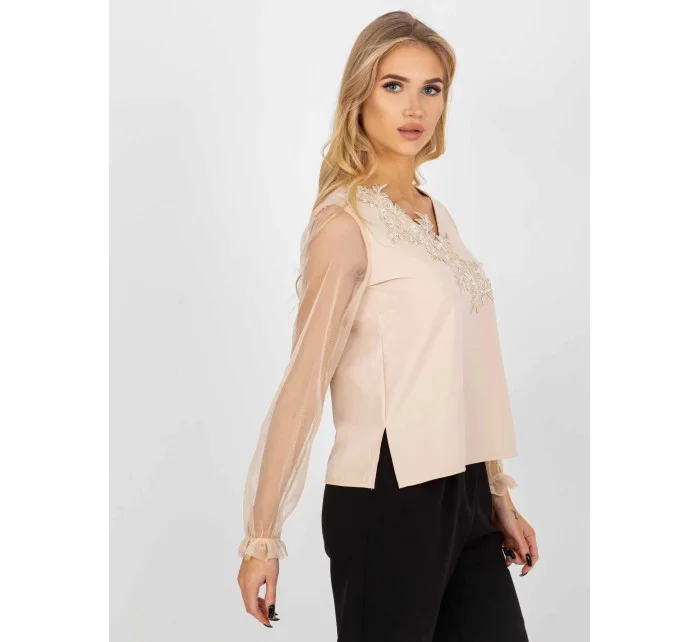 Dámská halenka LK BZ 506666 1.66P Béžová - FPrice Dámská halenka LK BZ 506666 1.66P Béžová - FPrice