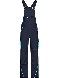 Daiber JN 848 (62) Pracovní kalhoty s laclem - Color 02.848X navy/turquoise