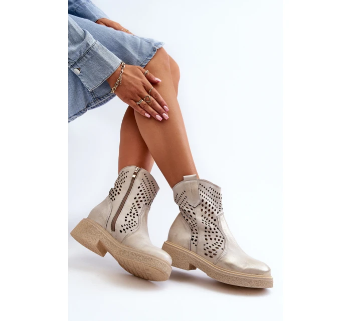 Dámské kůže Botky Zlaté Lewski model 21652385 - Zazoo