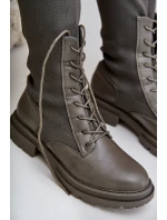 Návratové kozačky se svrškem z punčochy Ciemnozielone Iranel