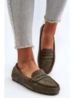 Klasické dámské semišové mokasíny tmavě zelené Glimris Klasické dámské semišové mokasíny tmavě zelené Glimris