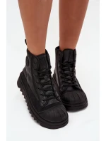 Dámské vysoké zateplené tenisky Big Star – černé Dámské vysoké zateplené tenisky Big Star – černé