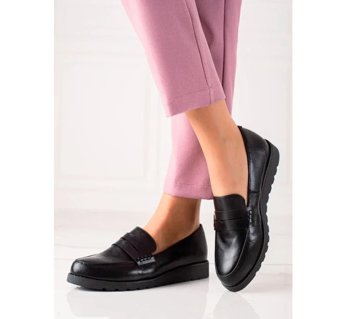 Pohodlné polobotky černé dámské bez podpatku Pohodlné polobotky černé dámské bez podpatku