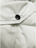 Péřová dámská zimní bunda v ecru barvě (2M-007)