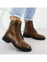 Dámské hnědé kožené boty model 21905409 - FILIPPO