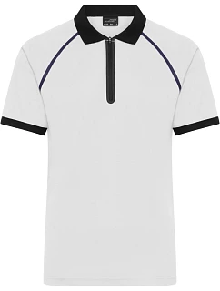 Daiber JN 1308 Pánské piqué polo se zipem 02.1308 white/black