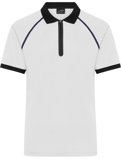 Daiber JN 1308 Pánské piqué polo se zipem 02.1308 white/black Daiber JN 1308 Pánské piqué polo se zipem 02.1308 white/black