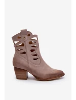 Kožené boty s výstřihy Maciejka 06412-04 Beige Kožené boty s výstřihy Maciejka 06412-04 Beige