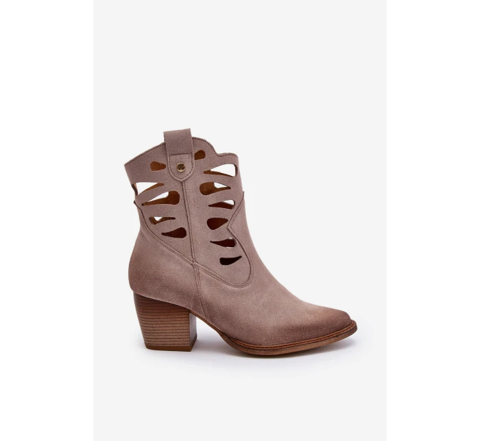 Kožené boty s výstřihy Maciejka 06412-04 Beige Kožené boty s výstřihy Maciejka 06412-04 Beige