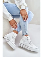Zateplené dámské tenisky na platformě model 21675260 bílé - Big Star Shoes