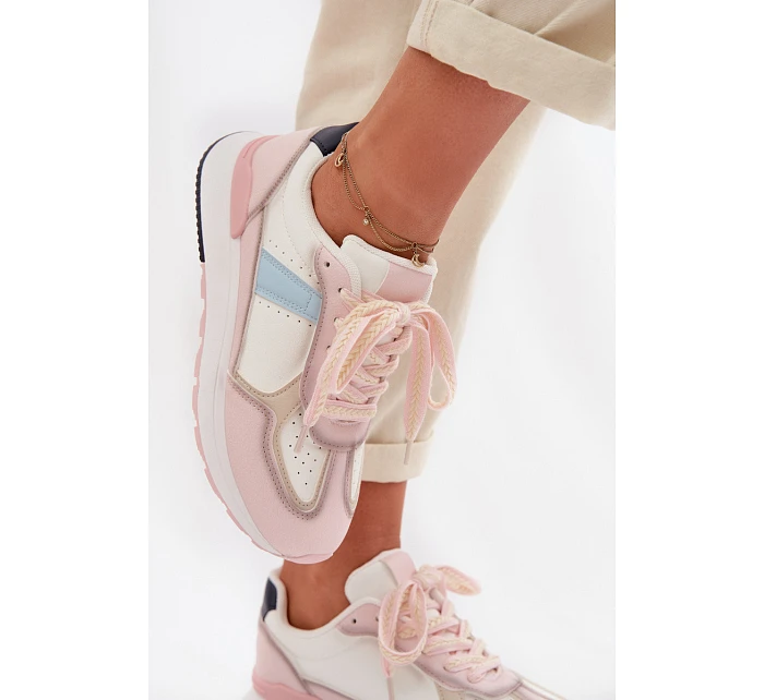 Dámské tenisky z eko kůže růžové model 22039836 - Boto