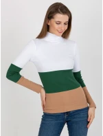 Dámská halenka RV BZ 8465 1.08P bílá zelená - FPrice Dámská halenka RV BZ 8465 1.08P bílá zelená - FPrice