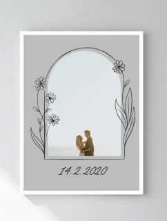 Plakát v rámu - 30x40 - květinové ohraničení 
