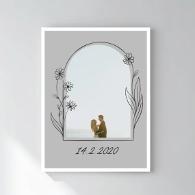 Personalizovaný magický fotoobraz v rámu - 30x40 - květinové ohraničení Personalizovaný magický fotoobraz v rámu - 30x40 - květinové ohraničení
