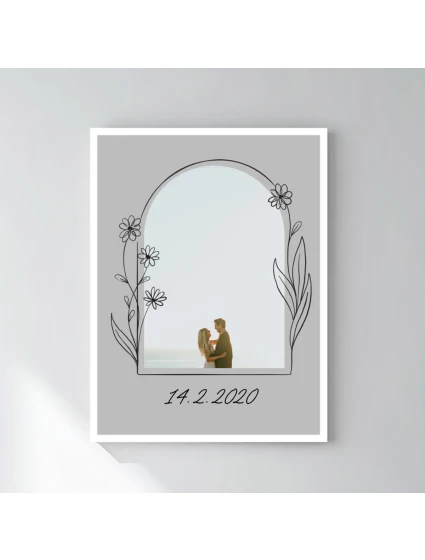 Personalizovaný magický fotoobraz v rámu - 30x40 - květinové ohraničení Personalizovaný magický fotoobraz v rámu - 30x40 - květinové ohraničení