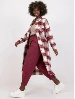 Dámská košile EM-KS-002/04.50P Ecru-vínová - FPrice