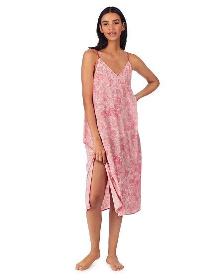 Dámská noční košile růžová s potiskem model 18893682 - DKNY Dámská noční košile růžová s potiskem model 18893682 - DKNY