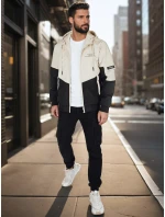 Pánská přechodná bunda s kapucí béžová model 21986395 - Dstreet