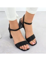 Dámské černé sandály na jehlovém podpatku Vinceza 62228