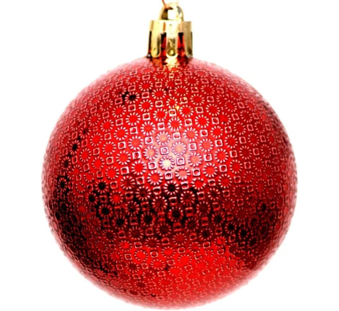 DEKORATIVNÍ PLASTOVÁ CETKA 6CM SADA 35 KS ČERVENÁ