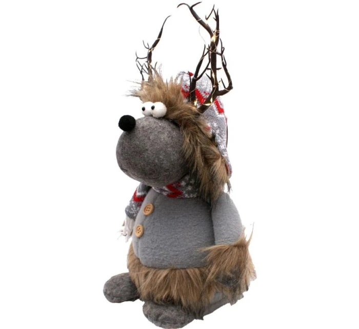 FURNISHED RENNIFER WITH ILLUMINATED TORCH Grey 20x35x47CM dětské