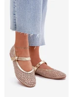 Zdobené Dámské Baletky S Pásem A Sponou Zlaté Avirae Zdobené Dámské Baletky S Pásem A Sponou Zlaté Avirae