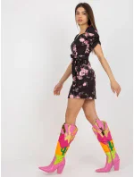 Šaty LK SK 508641.29 černá a růžová Šaty LK SK 508641.29 černá a růžová