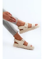 Dámské sandály na platformě Big Star Béžová Dámské sandály na platformě Big Star Béžová