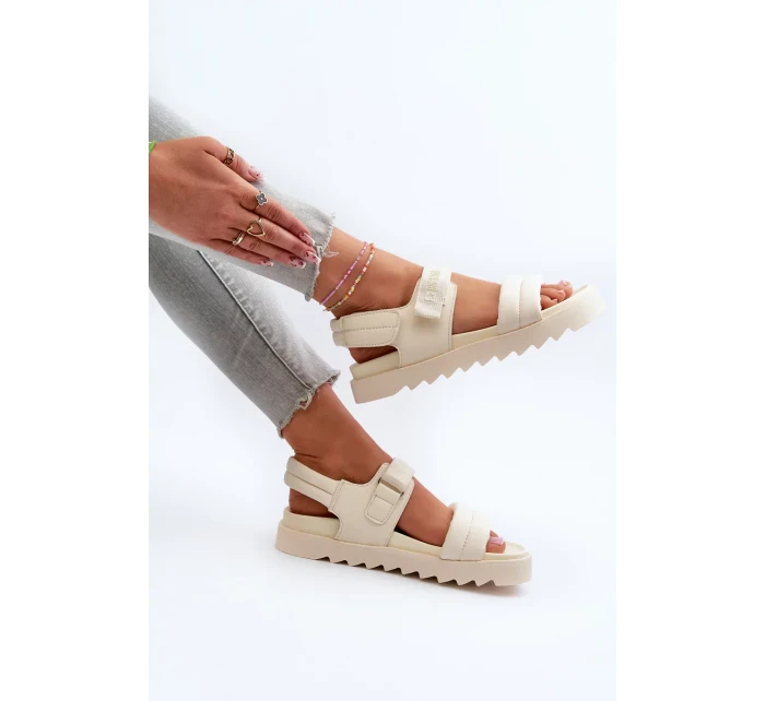 Dámské sandály na platformě Big Star Béžová Dámské sandály na platformě Big Star Béžová