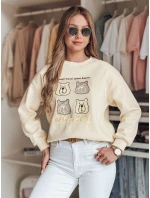 Dámská oversize mikina s medvídky MISOBEARS ecru FashionStreet BY1435