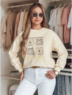Dámská oversize mikina s medvídky MISOBEARS ecru FashionStreet BY1435